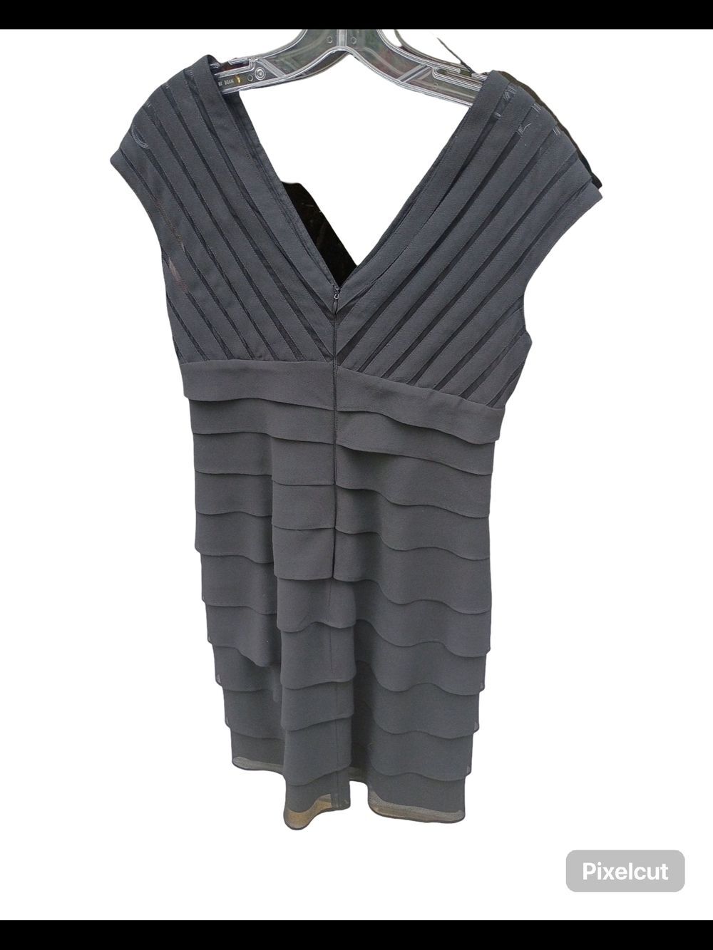 Vintage Scarlett Nite Pleated V-Neck Tiered Midi Dress Size 6 - Picture 11 of 14
